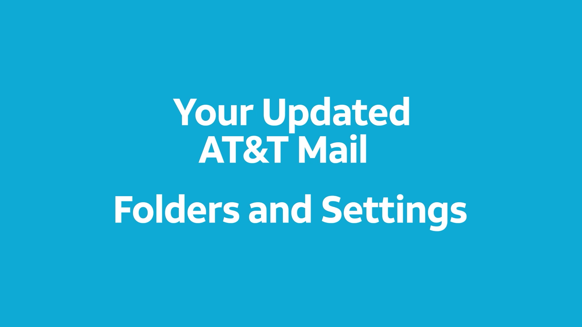 AT&T Email - Settings and Folders