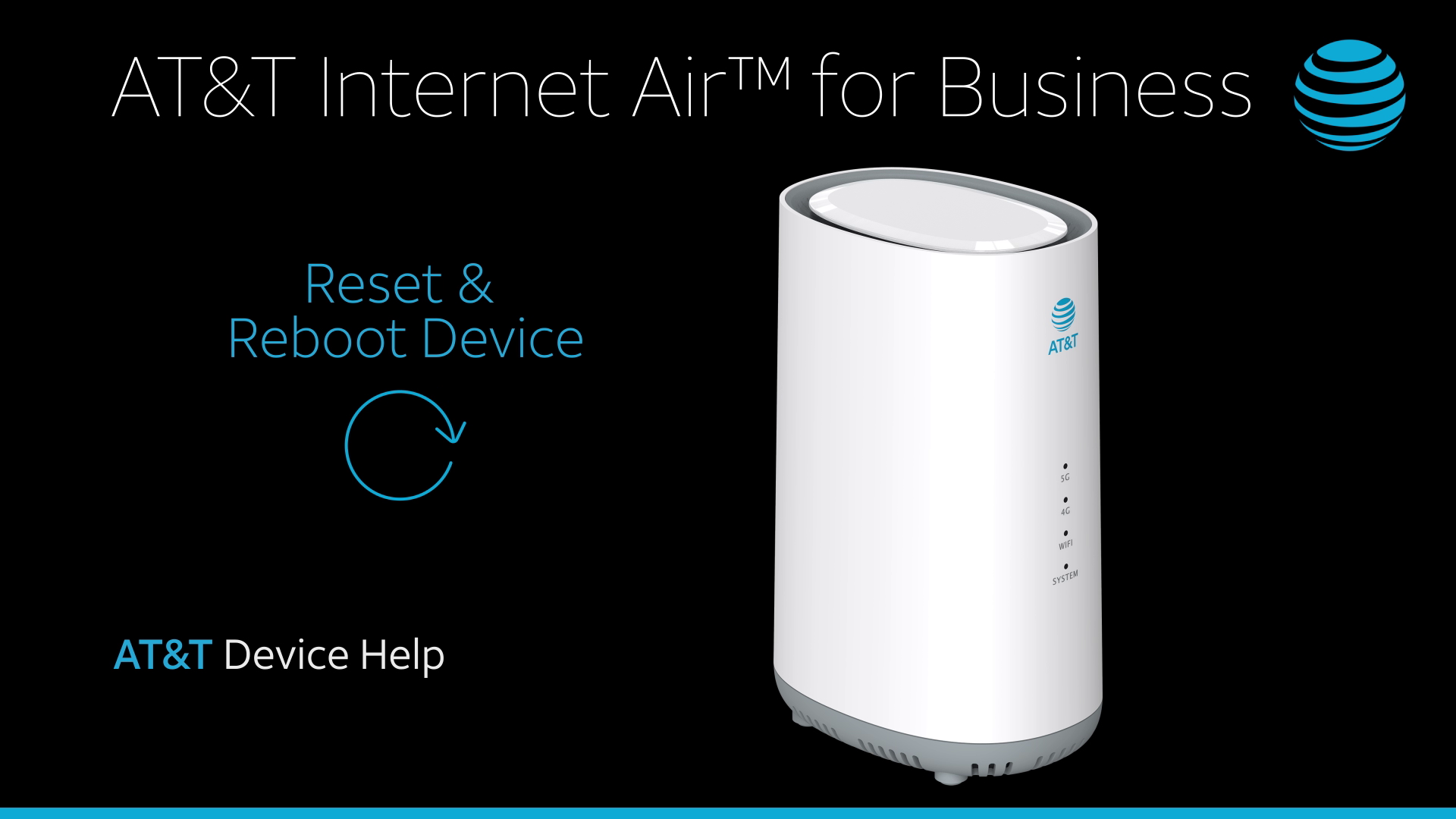 AT&amp;T Internet Air for Business 5G Gateway - Reiniciar el 